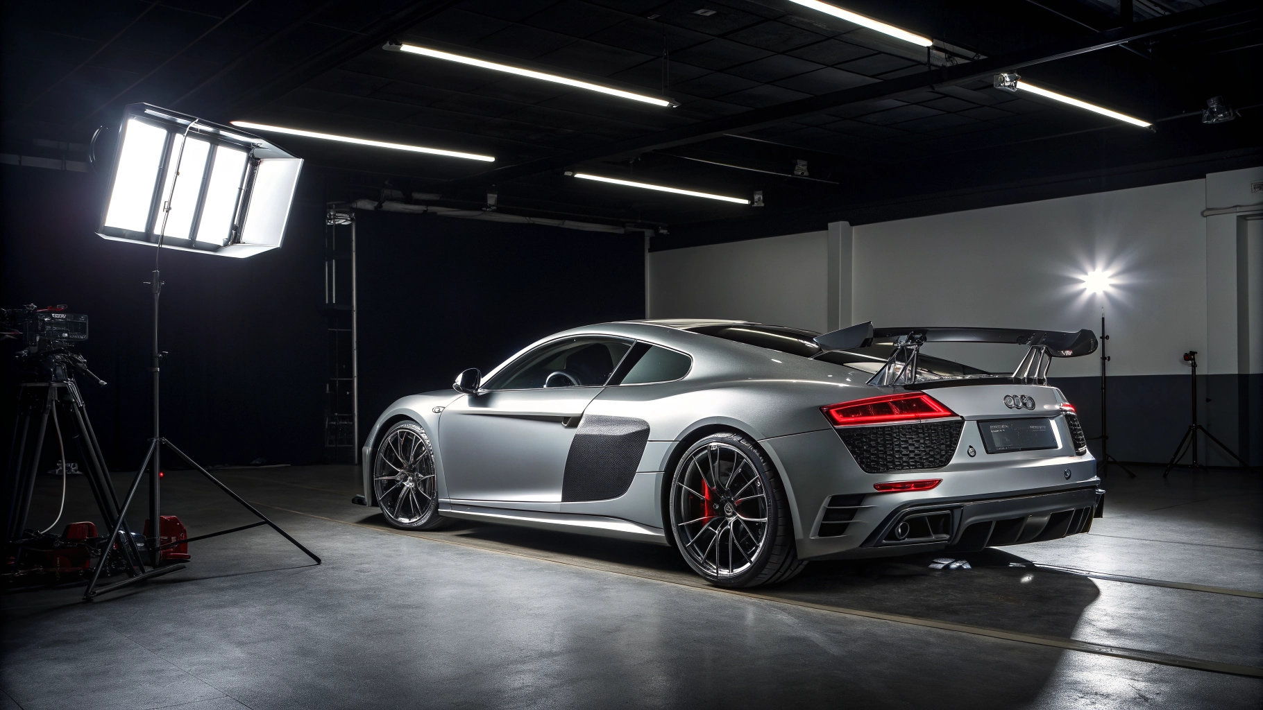Voiture de sport de luxe avec vitres teintées et protection carrosserie.